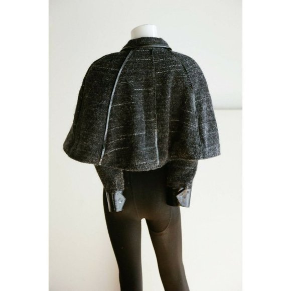 Adam Pluserve by Adam Lippes Dark grey Wool Blend Cape Jacket 8 - Picture 5 of 9